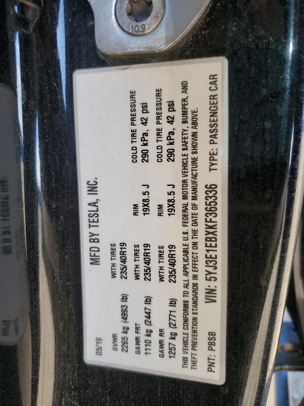 2019 TESLA MODEL 3
