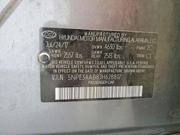 2018 HYUNDAI SONATA — VINS