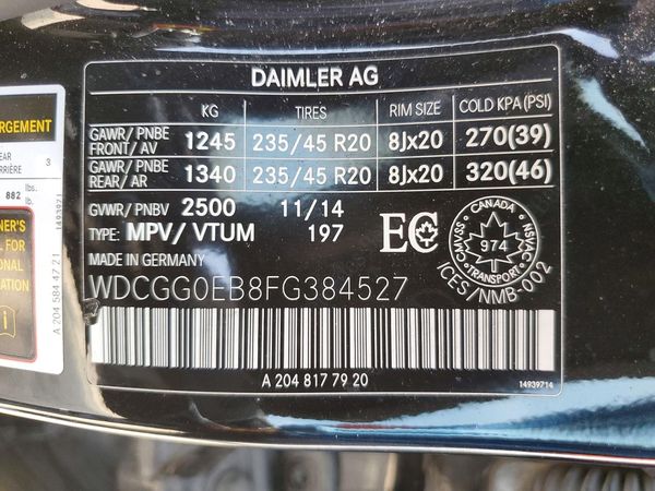 2015 MERCEDES-BENZ GLK GLK250 BLUETEC 4-MATIC