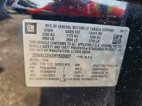 2017 CHEVROLET EQUINOX LT / FL