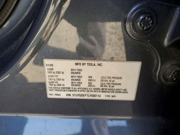 2020 TESLA MODEL Y