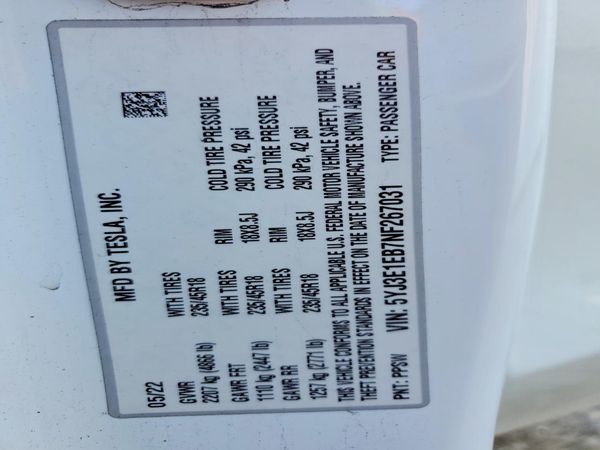 2022 TESLA MODEL 3