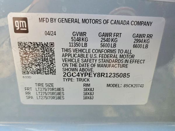 2024 CHEVROLET SILVERADO LTZ — VINS