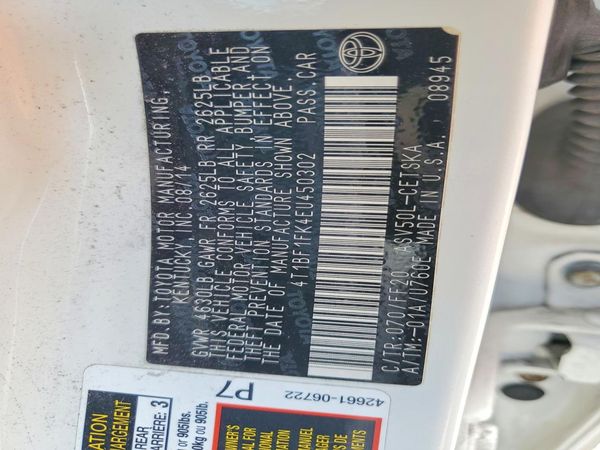 2014 TOYOTA CAMRY