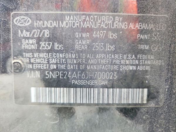 2018 HYUNDAI SONATA SE, Eco