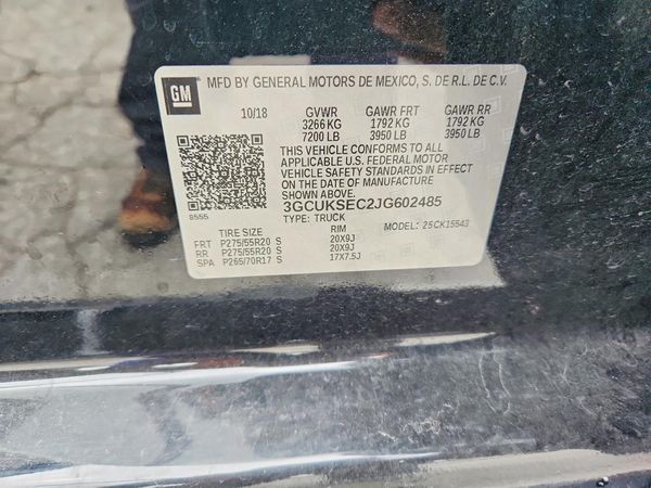 2018 CHEVROLET SILVERADO LTZ — VINS