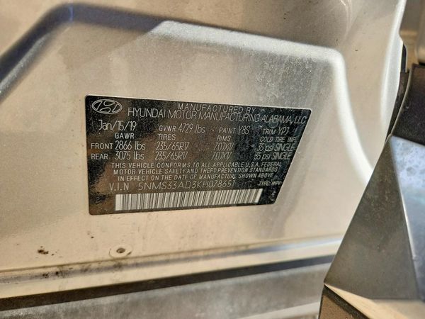 2019 HYUNDAI SANTA FE SEL, SEL Plus