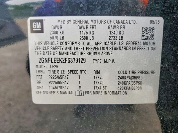 2015 CHEVROLET EQUINOX LS — VINS