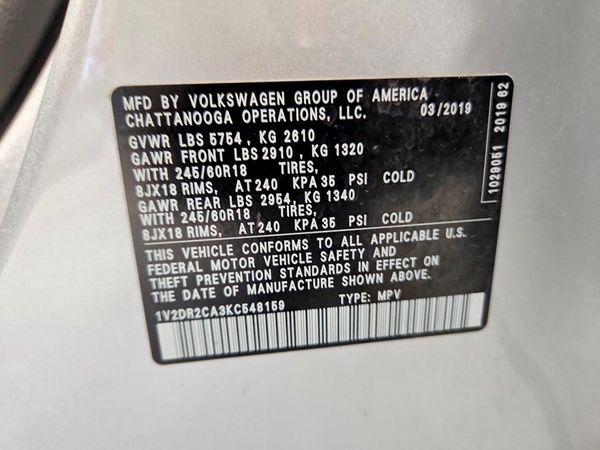 2019 VOLKSWAGEN ATLAS SE