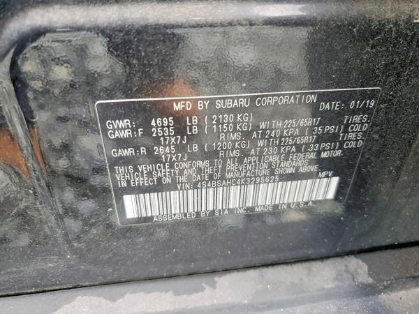 2019 SUBARU OUTBACK