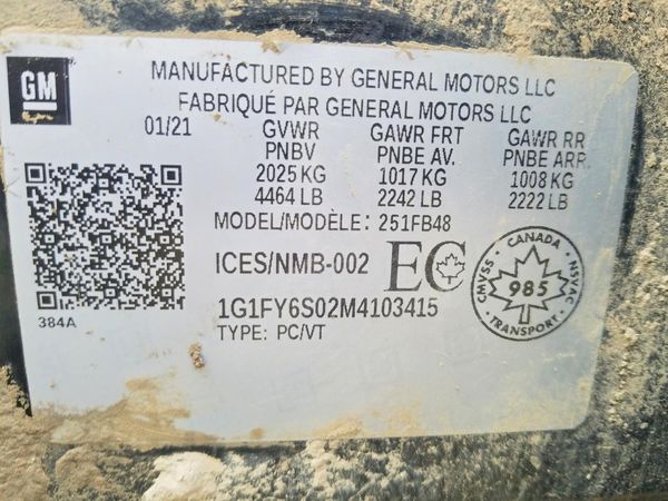 2021 CHEVROLET BOLT EV