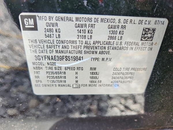 2015 CADILLAC SRX Standard