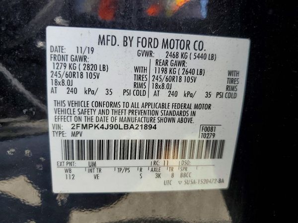 2020 FORD EDGE SEL