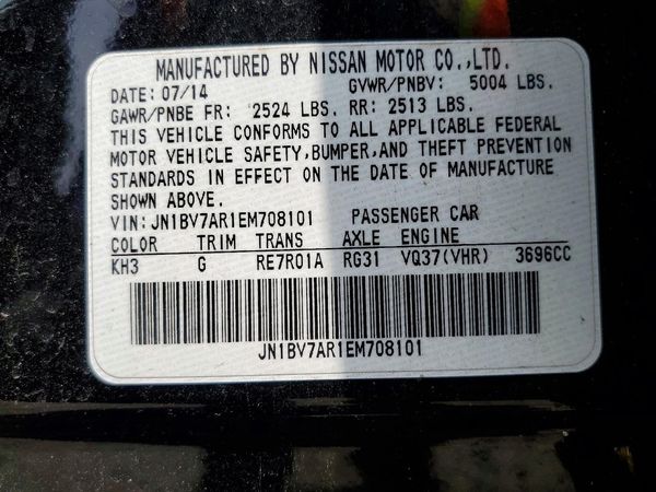 2014 INFINITI Q50 — VINS
