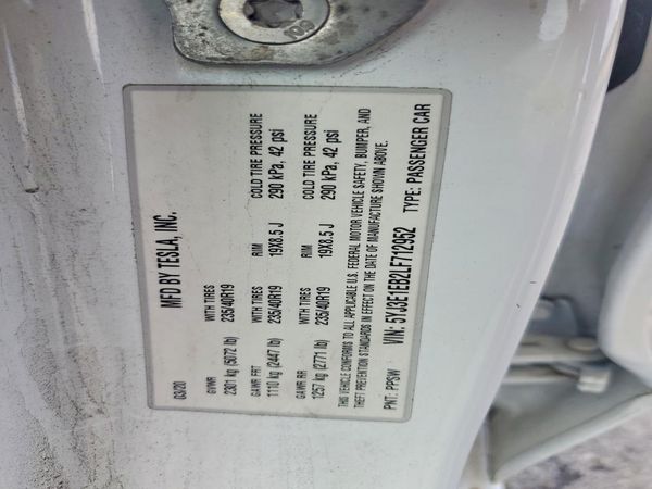 2020 TESLA MODEL 3