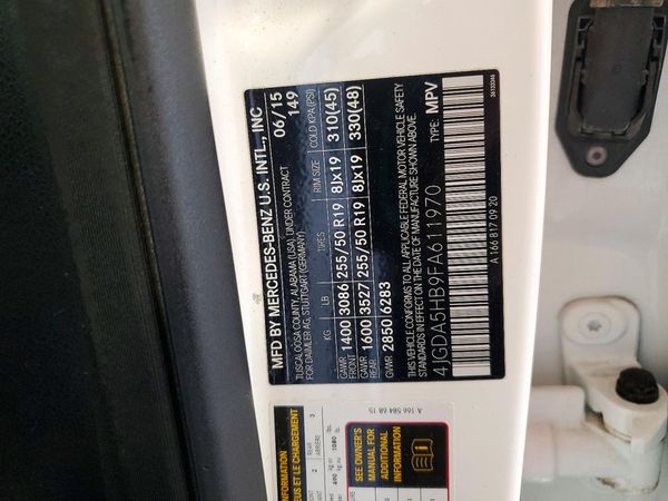 2015 MERCEDES-BENZ ML ML350