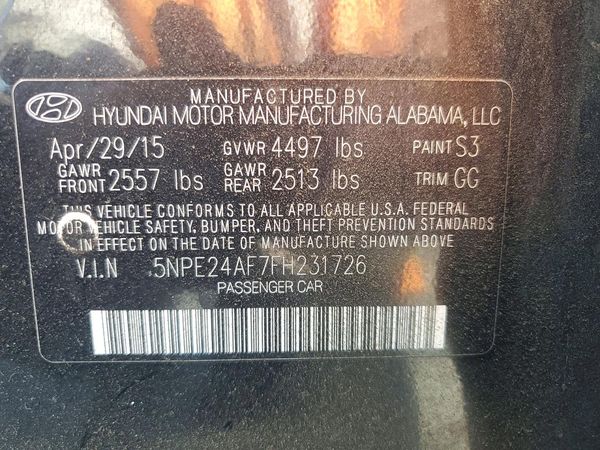 2015 HYUNDAI SONATA