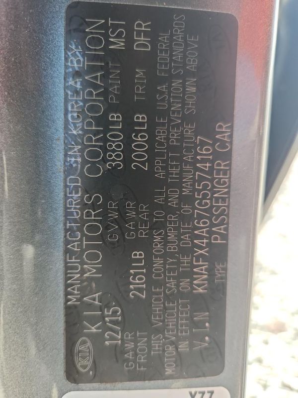 2016 KIA FORTE