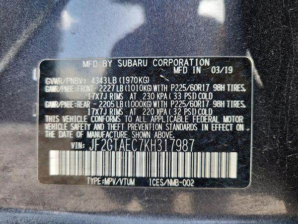 2019 SUBARU CROSSTREK