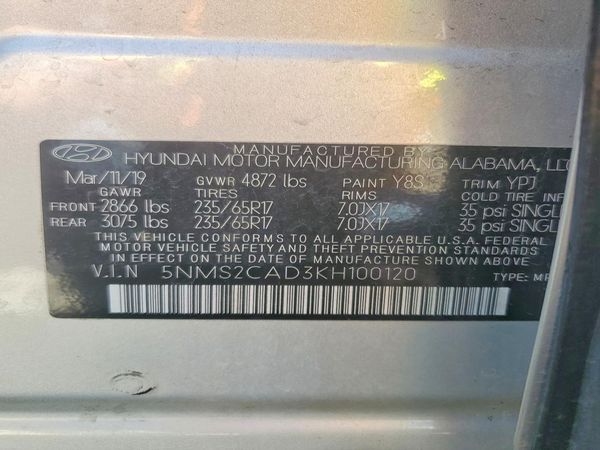 2019 HYUNDAI SANTA FE SE