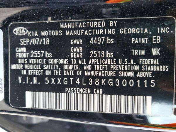 2019 KIA OPTIMA LX, S