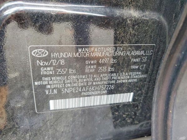 2019 HYUNDAI SONATA