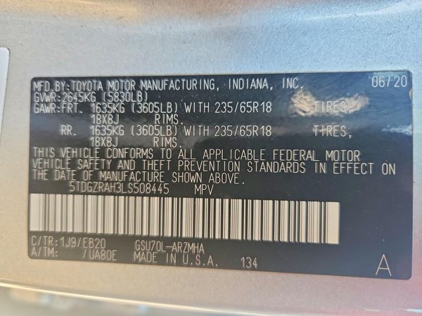 2020 TOYOTA HIGHLANDER XLE