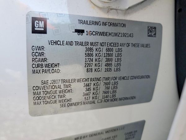 2021 CHEVROLET SILVERADO Custom