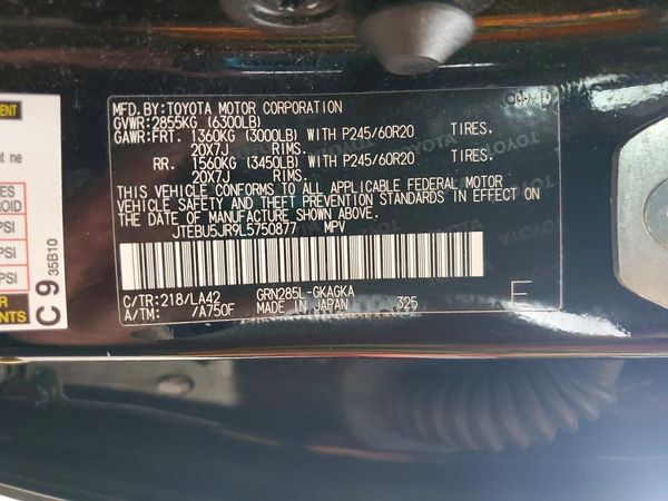 2020 TOYOTA 4RUNNER Base Grade