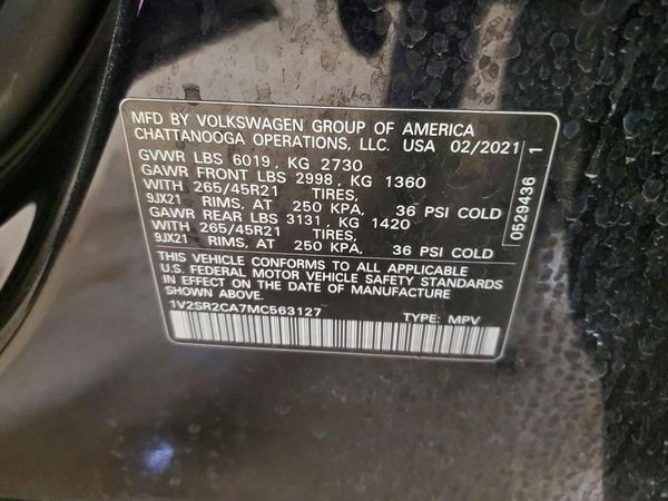 2021 VOLKSWAGEN ATLAS 4Motion SEL R-Line