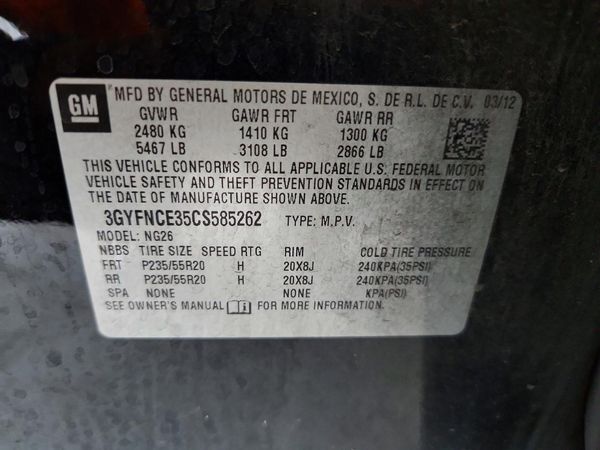 2012 CADILLAC SRX Premium