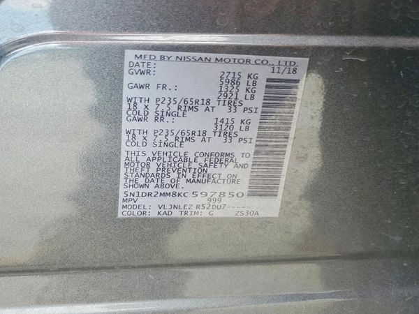 2019 NISSAN PATHFINDER