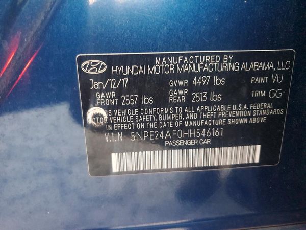 2017 HYUNDAI SONATA SE, Eco