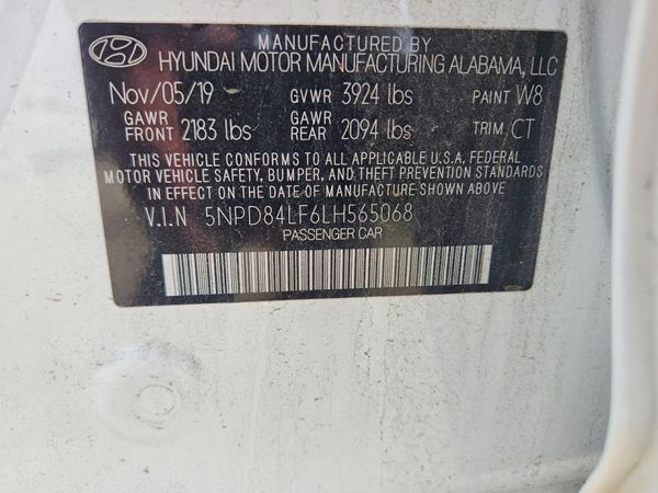 2020 HYUNDAI ELANTRA