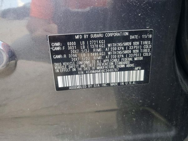 2019 SUBARU ASCENT