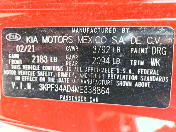 2021 KIA FORTE GT Line