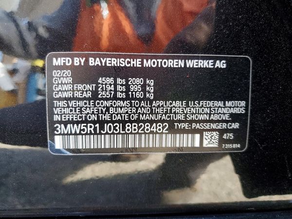 2020 BMW 330I NA