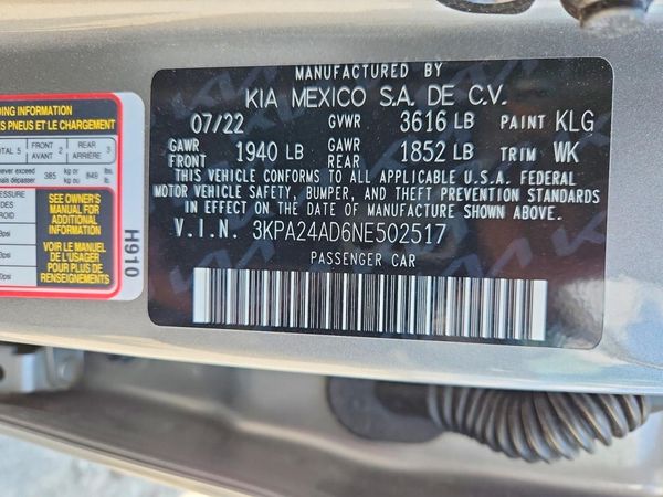 2022 KIA RIO LX, S