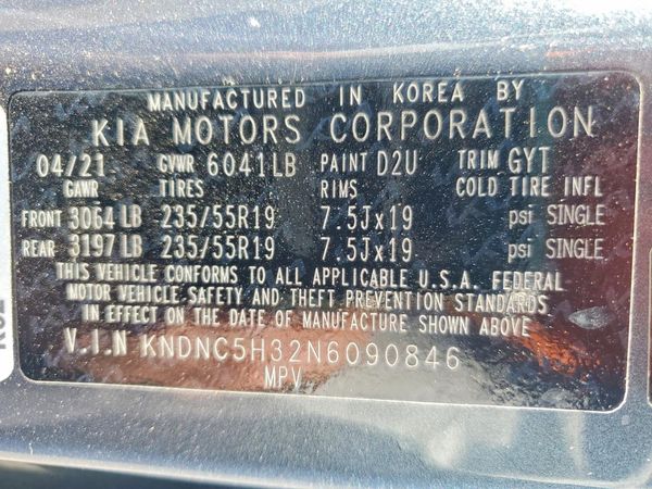 2022 KIA CARNIVAL EX
