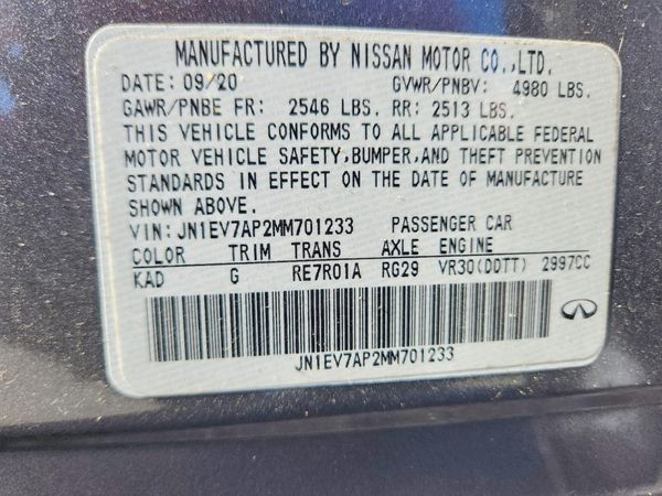 2021 INFINITI Q50 PURE