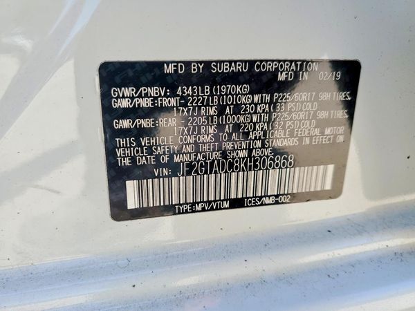 2019 SUBARU CROSSTREK Premium +BSD