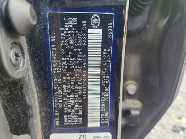 2021 TOYOTA CAMRY