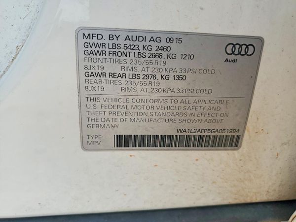 2016 AUDI Q5 quattro Premium Plus — VINS