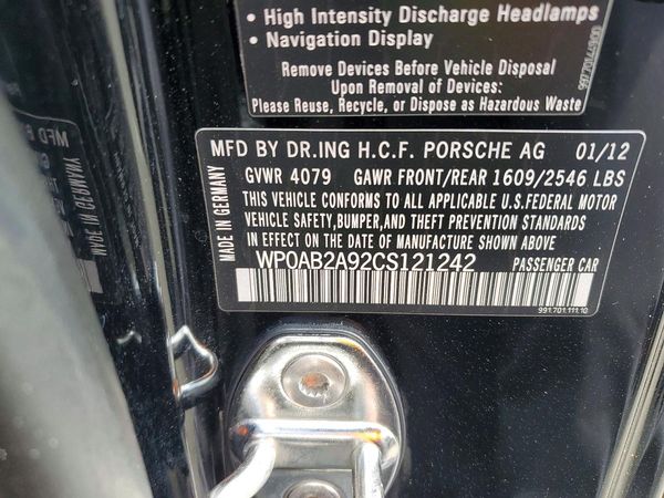 2012 PORSCHE 911 S (2WD), 4S (4WD)