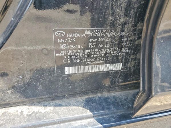 2019 HYUNDAI SONATA