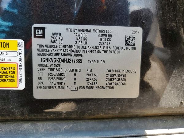 2017 CHEVROLET TRAVERSE 1LT
