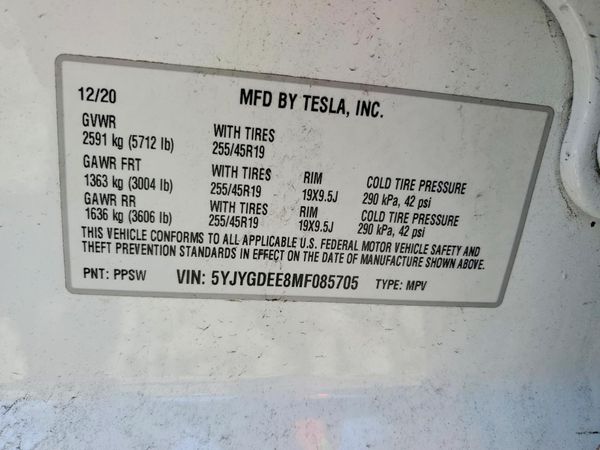 2021 TESLA MODEL Y