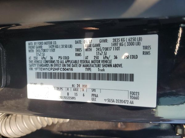 2017 FORD F150 SuperCrew