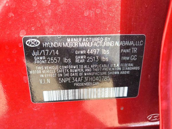 2015 HYUNDAI SONATA
