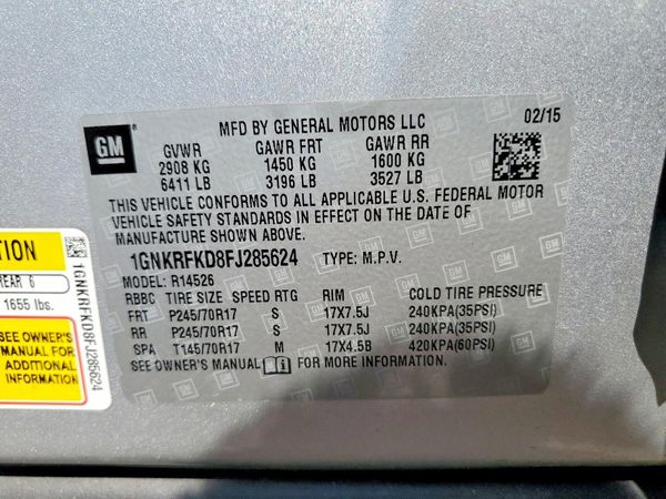 2015 CHEVROLET TRAVERSE LS